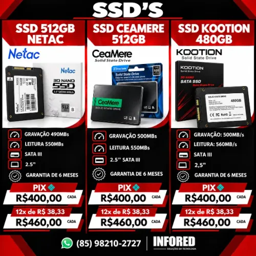 SSD'S SATA III 2.5? 512GB / 480GB