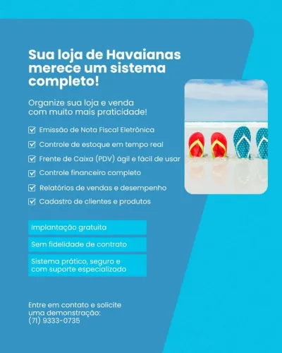 Sistema de Gestão Completo para Loja de Havaianas<br>