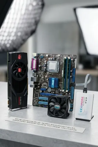 Kit Placa-Mãe Asus LGA 775 + 8gb de RAM DDR3 + Radeon HD 6870 + SSD 280GB