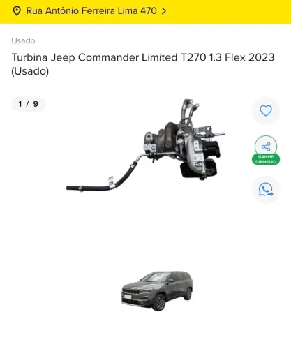 TURBINA JEEP COMMANDER LIMITED T270 1.3 FLEX 2023 2024