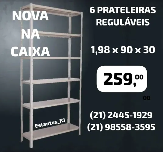 Estante de Aço Grande 6 Prateleiras para qualquer comércio