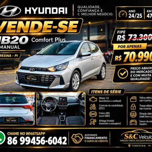 Hyundai HB20 Comfort Plus 1.0 Flex 12V Mec. 2025