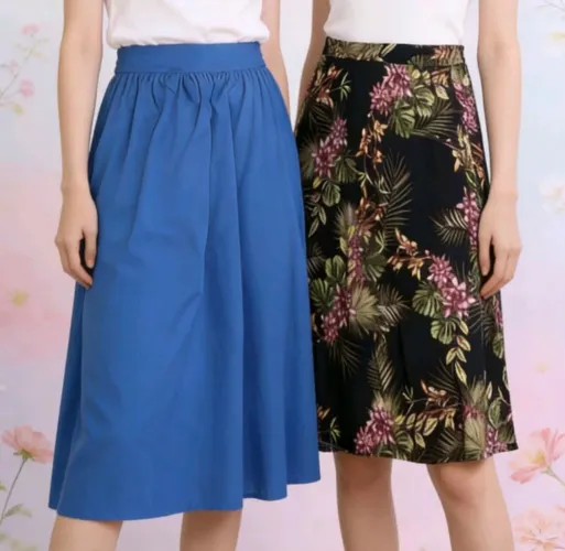 2 SAIAS POR R$ 15 REAIS, AZUL LISA E FLORAL G