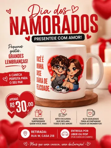 Caneca personalizada Dia dos namorados 325ml