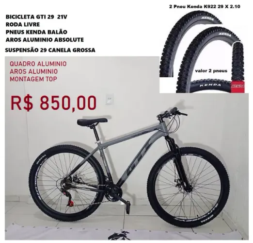 bicicleta aro 29 gti south gta quadro Aluminio e aros 
