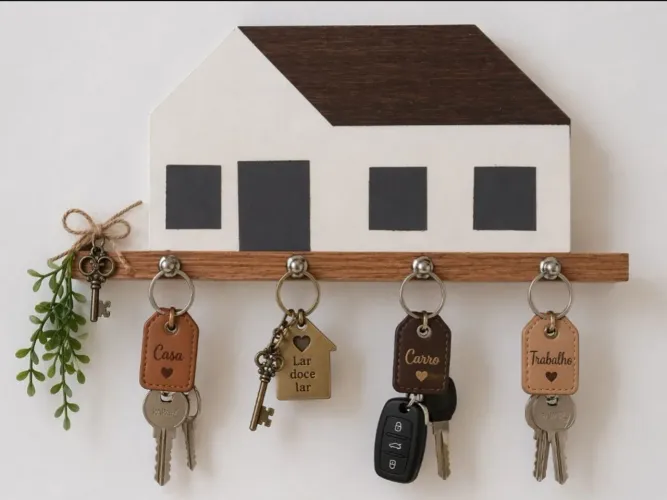 Porta chaves de paredes 30X15 em MDF