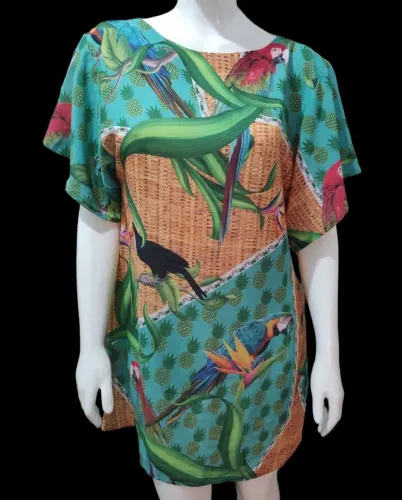 Vestido estampa tropical