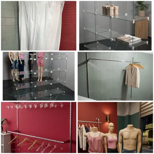 Móveis Loja Completa (3 Manequíns, 2 araras suspensas, provador, vitrine e cesto de arame