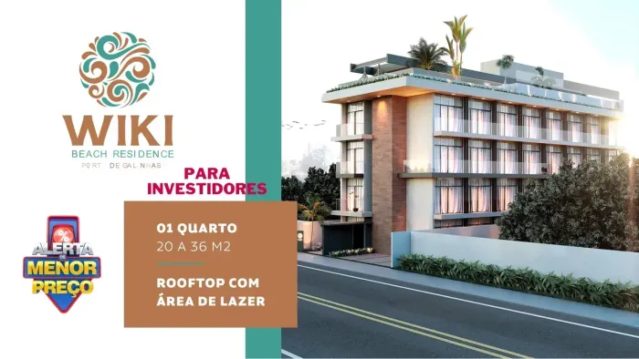 PORTO DE GALINHAS - FLAT 18 m² área total de 45m² com jacuzzi, lazer e sistema de gestão a