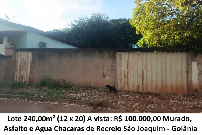 Leia a descrição: Lote 240,00m² (Murado, Asfalto e Agua) Chacaras de Recreio São Joaquim