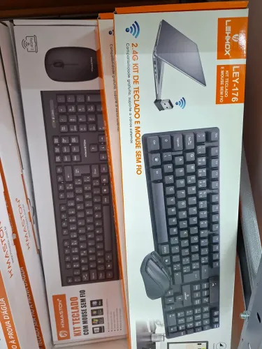 kits de teclado e mouse sem fio Lehmox LEY-176 e H'maston JP-103