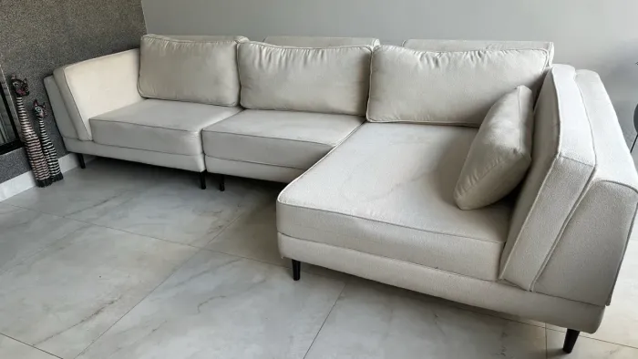 Sofá Modular 3,60m Bouclé Bege