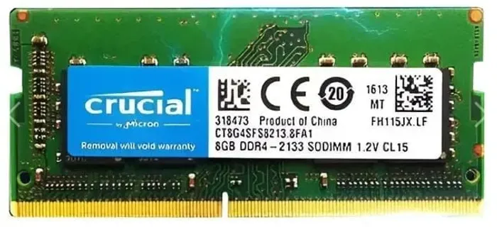 MEMORIA RAM 8GB DDR4 2133MHZ CRUCIAL CT8G4SFD8213 SO DIMM (notebook)