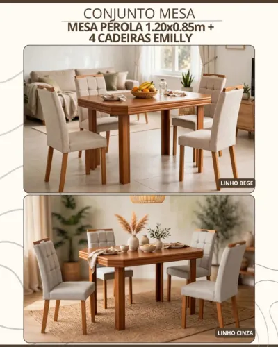 Mesa 4 Cadeiras sala de Jantar  R$1,550