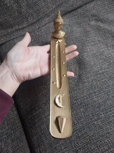 Porta incenso dourado. Buda. Produto novo. Decoração.