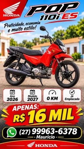 Vendo Honda Pop 110ES 0km (modelo novo)