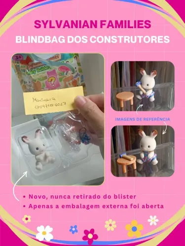 Sylvanian famílias - blindbag construtores (coelha chocolate)