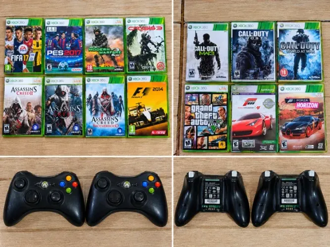  2 consoles mais 15 Jogos xbox 360