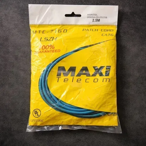 KIT COM 4 UN Patch Cord Cat6 Verde 2,5 Metros Maxi Telecom MTC-7160 - Cabo de Rede Etherne