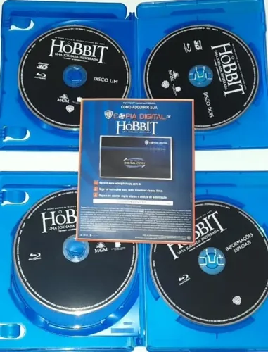 Box Com 4 Blu-Ray - 3D - O Hobbit - Uma Jornada Inesperada - Em Super Bom Estado