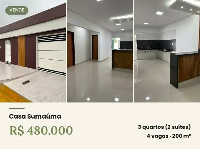 VENDO CASA - PRÓXIMA AO SHOPPING SUMAÚMA - PRONTA PARA MORA