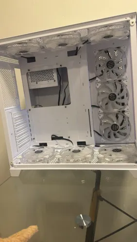 Gabinete Aquário Branco Placa Mãe com FAN e Watter Cooler