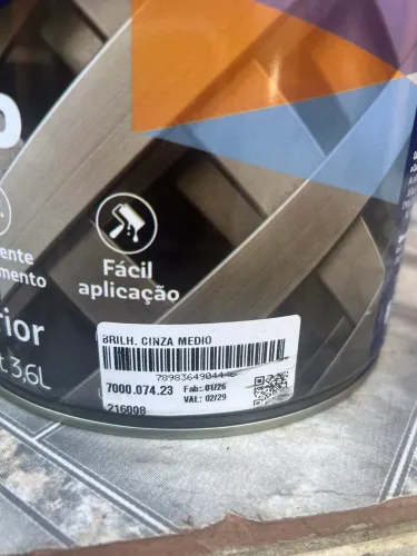 Tinta de portão qualivinil Cinza médio 3,6L 
