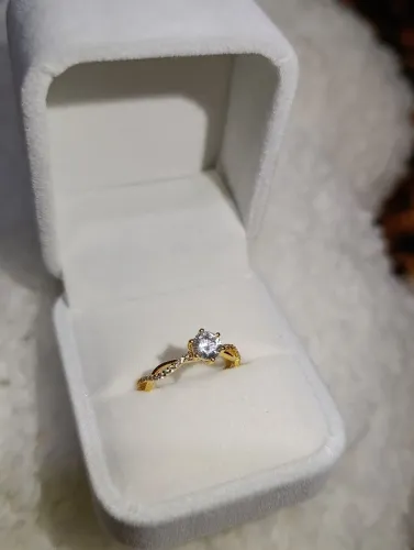 Aliança de Noivado Prata 925 Banhada a Ouro 18K | Tamanho 18 | NOVA
