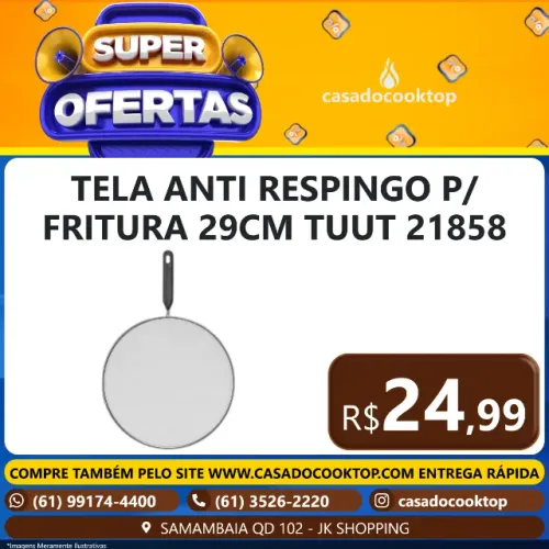TELA ANTI RESPINGO P/ FRITURA 29CM TUUT 21858