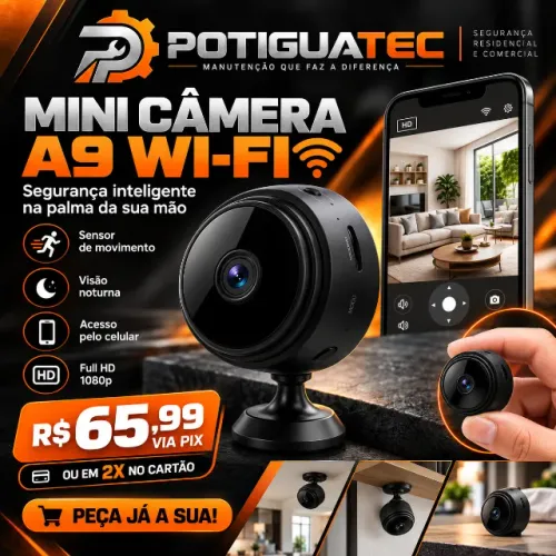 Mini Câmera Espiã A9 Wi-fi Sensor Movimento Visão Noturna
