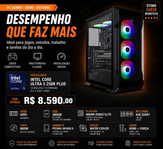 PC Gamer de Alto Desempenho - Pronto para Uso