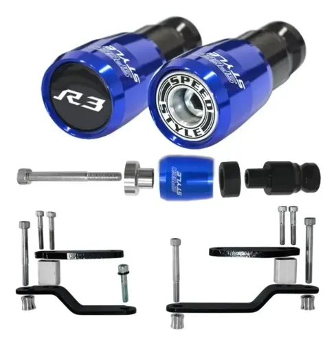Slider para Yamaha r3 - modelo 20-24 - na cor azul.