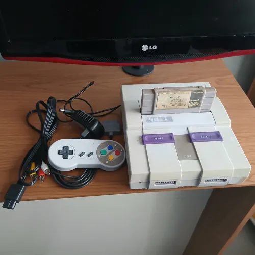 SUPER NINTENDO COMPLETO COM MARIO WORLD