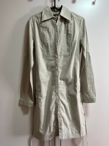 Vestido Chemise Siberian - listrado com bolso e cinto Tam P