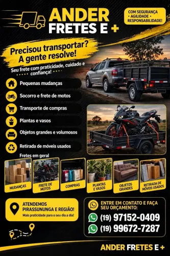 Fretes e carreto 24h pirassununga e região! Guincho de moto ?