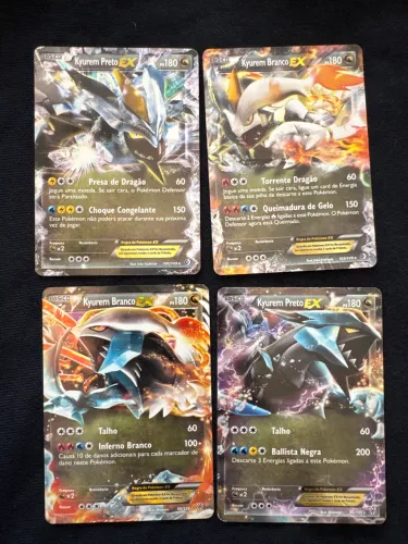 Carta Pokémon, 2 kyurem preto: 101/149 e 95/135 2 kyurem branco: 96/135 e 103/149