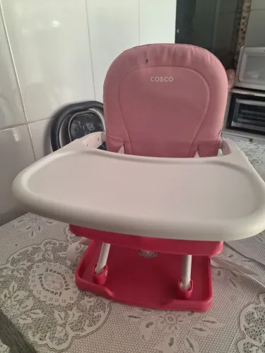 Cadeirinha alimentação cosco portátil rosa