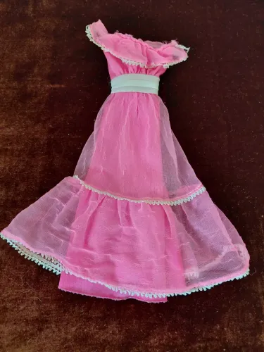 Raríssima vestido original da boneca Barbie Twirly Curlrs de 1982/1983