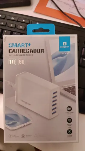 (Novo)Estação Carregador De Celular Rápido 6 Usb De Smartphone Universal 6 Em 1