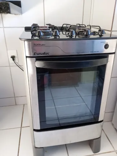 Fogão 4 Bocas Esmaltec Ágata Acendimento Automático Inox Bivolt