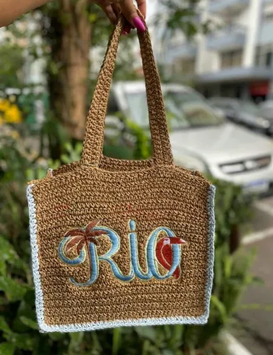 Bolsa Farm nova (tag) Artesanal Rio Tipográfico Liso