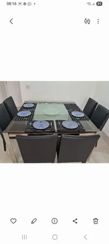 MESA AÇO INOX E TAMPO VIDRO