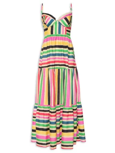 Vestido farm listras rainbow