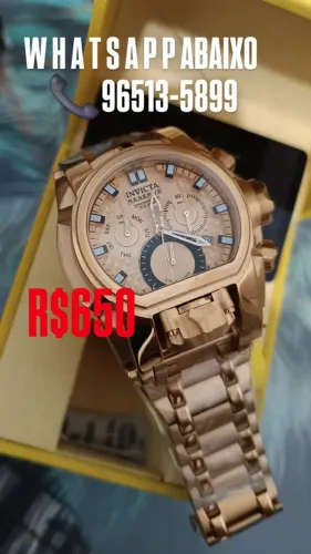 Relógio INVICTA RESERVE MODELO MAGNUM BOLT ZEUS DOURADO