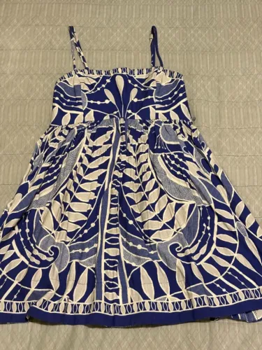 Vestido FARM curto rendeira azul pp