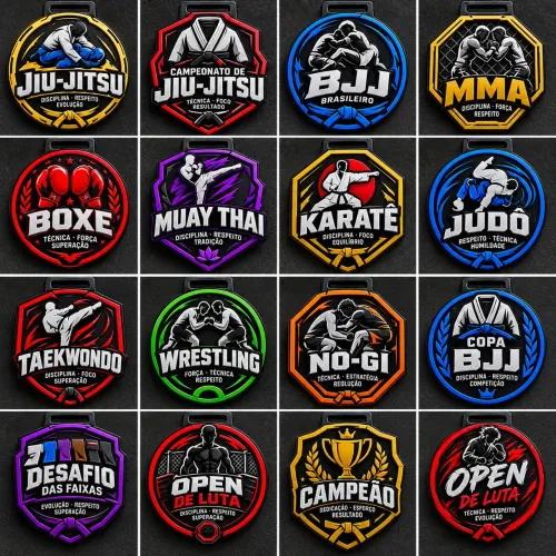 Medalhas Personalizadas em Impressão 3D para Jiu-Jitsu, MMA e Karatê
