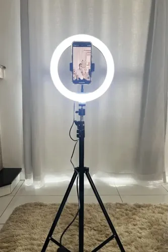 Ring Light LED Profissional LT-6010 com Tripé 2,10m + Suporte Celular?
