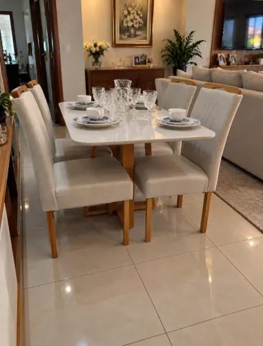 Mesa de Jantar Com 4 Cadeiras (Entrega Imediata Produto Novo)
