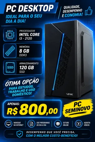 PC Core i3 - 2120 8 GB DE MEMÓRIA