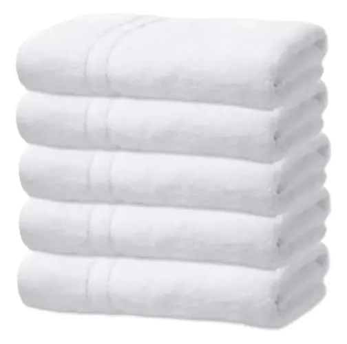 Kit c/ 10 Toalhas Brancas Teka para Barbearia e Salão de Beleza